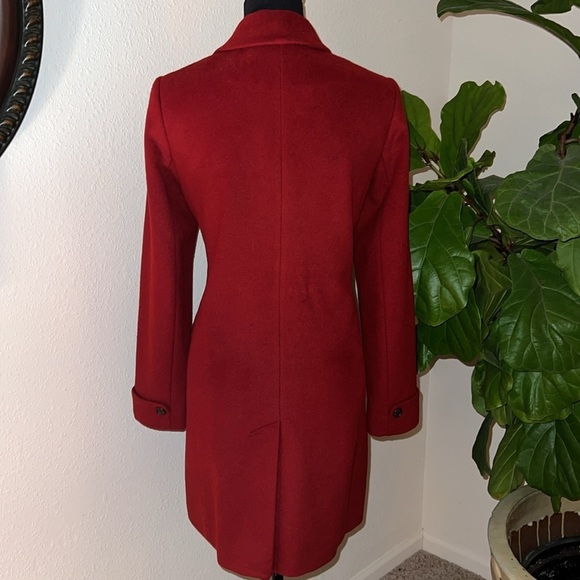 Ralph Lauren Women’s Single Breast Crimson Wool Blend Dress Over Coat Size 8 - Picture 7 of 16